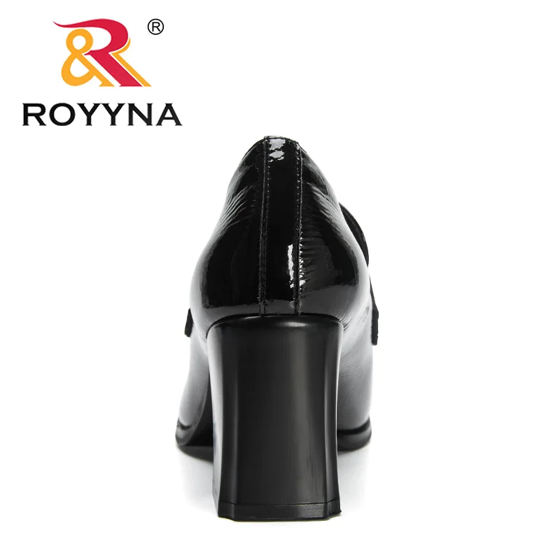 ROYYNA 2023 New Designers Pumps Shoes Women Fashion Chunky Block Heel Pumps Shoes Ladies Sweet Fashion Brand Office Dress Shoes