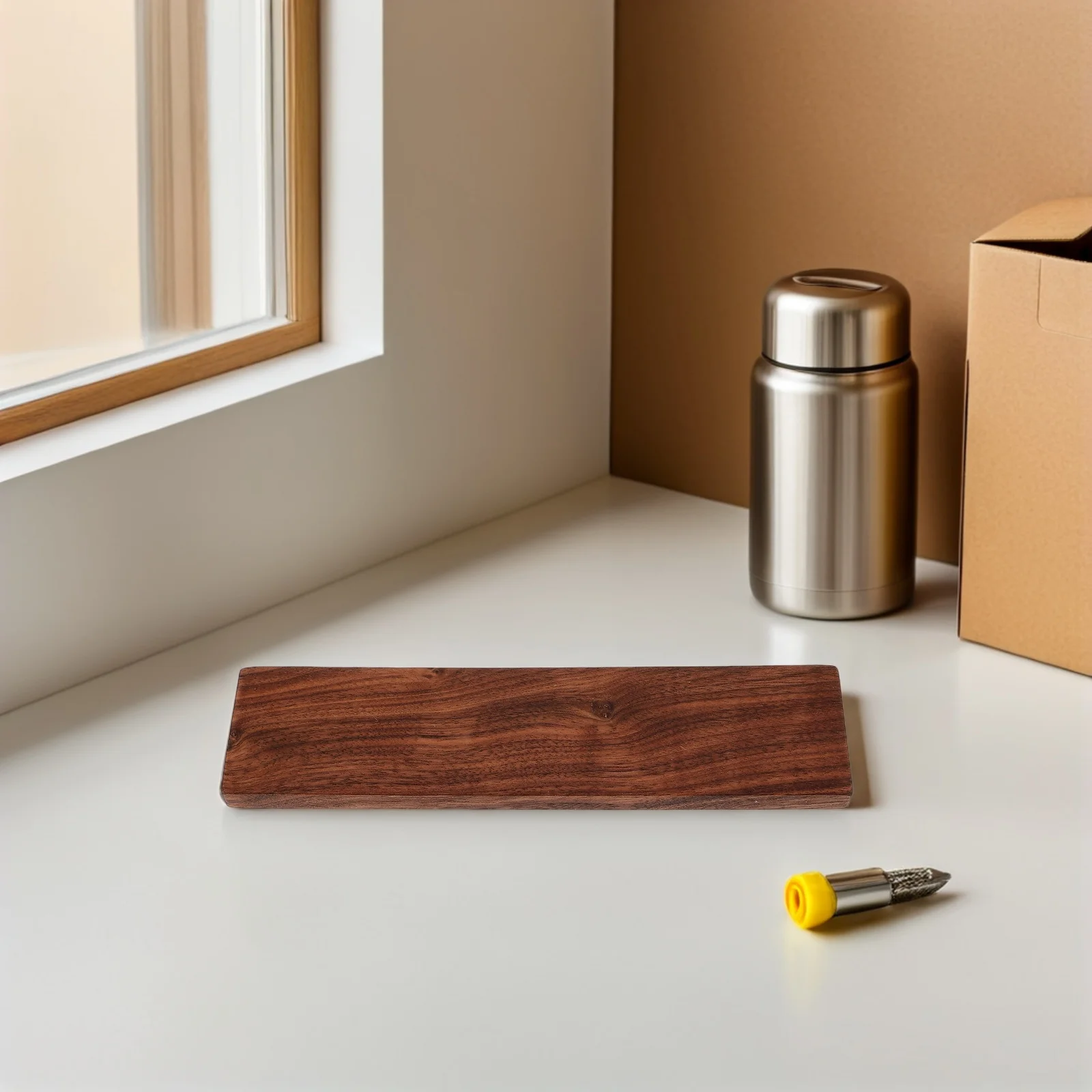 

4Pcs Walnut Wood Board Solid Lumber Natural Grain Durable for DIY Projects Home Decor Handcraft Accessories 7.8x1.9x0.4 Inch