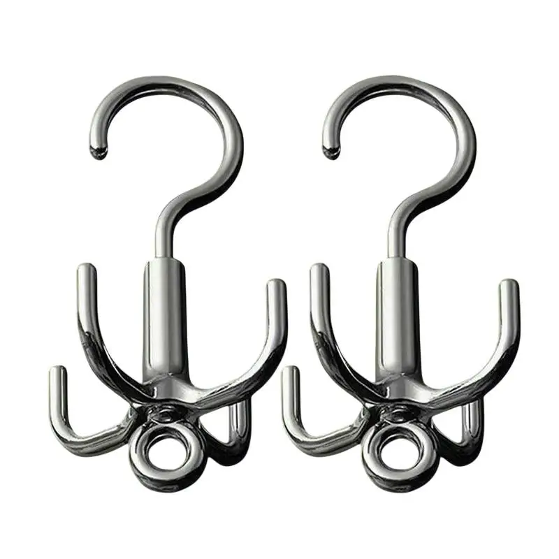 1 Pcs Multifunctional Rotating Clothes Hook Punch Free 4-Claw Rotation Coat Hanger Belt Organizer Scarf Storage Rack Wardrobe