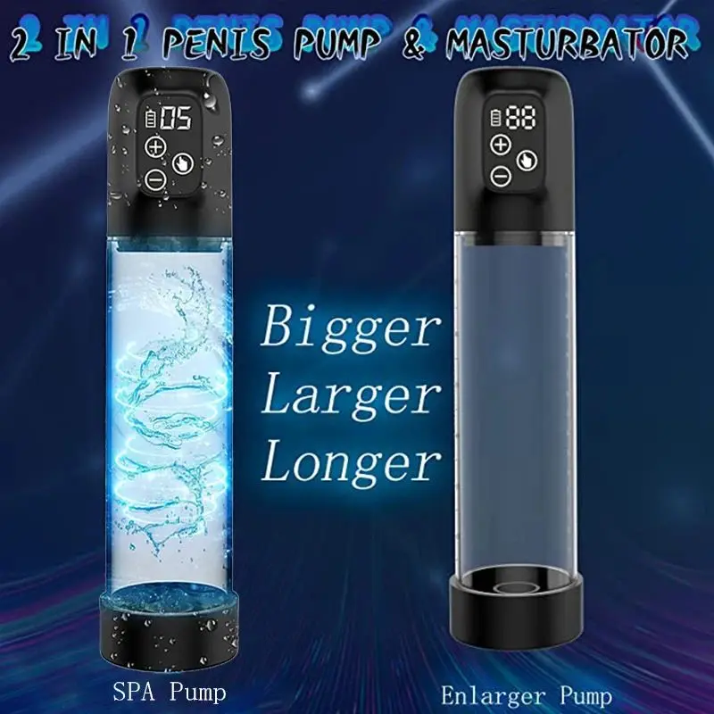 Electric Penis Pump Water Bath Penis Massage Enlarger Enlargement Vacuum Pump Sex Toys for Men Masturbator Penile Bigger Trainer