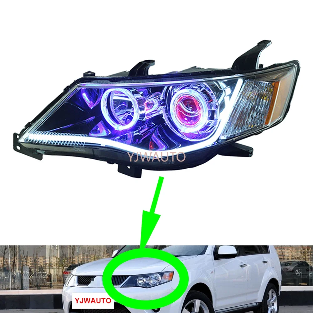 For Mitsubishi Outlander EX 2007~2009 Headlamp Assembly Car Headlights with Day Running Light Whole Front Lamp Assembly