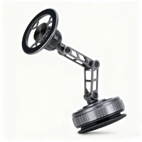 Plegable de tres ejes 360 °   Soporte para teléfono de coche con brazo mecánico giratorio, soporte Universal para navegación, soporte magnético para teléfono al vacío