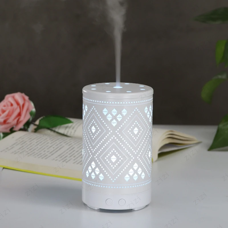 Hollow White Grid Transparent Night Light Aromatherapy Machine for Home Desktop Atomization Humidification Aromatherapy Machine