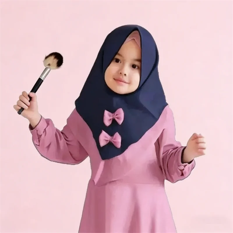 Musulmano Bambini Ragazze Hijab Abaya 2 Pezzi Set Islamico Maxi Abito Sciarpa Khimar Caftano Ruffle Abito Del Partito Veste Caftano Indumento di Preghiera