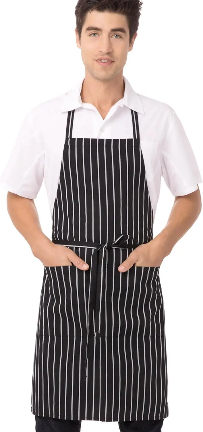 

Unisex Chef Apron for Cooking, Baking, Kitchen - Adjustable Neck, Durable Cotton Blend, 3 Pockets, Machine Washable