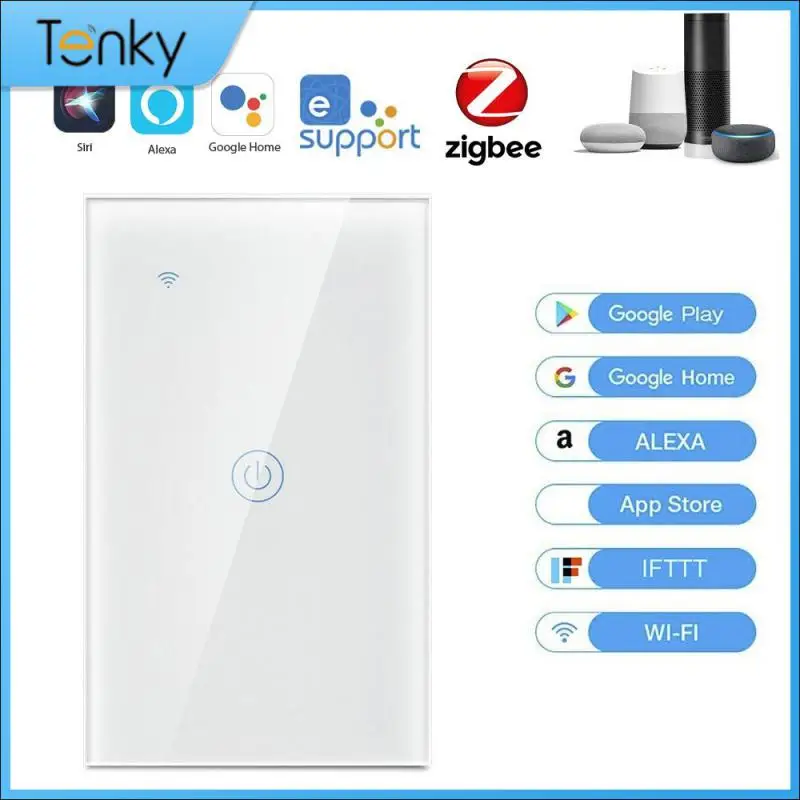 Smart Touch Switch App Remote Control Voice Control Us Standard Wifi Switch Timing/countdown Function 50/60hz Ac100-240v