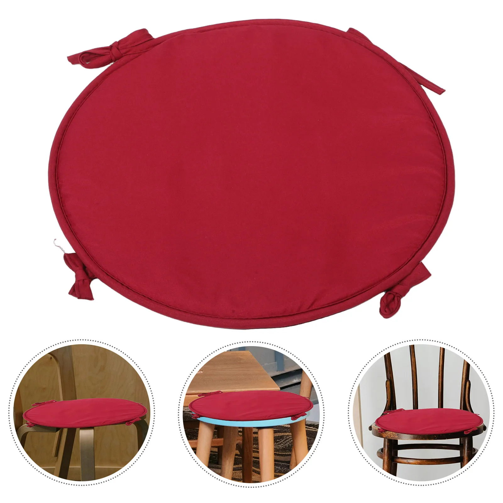 

1pc Household Round Shape Seat Cushion Thickened Chairs Cushions Sponge Seat Cushion for Home School Office Restaurant (Dark Red