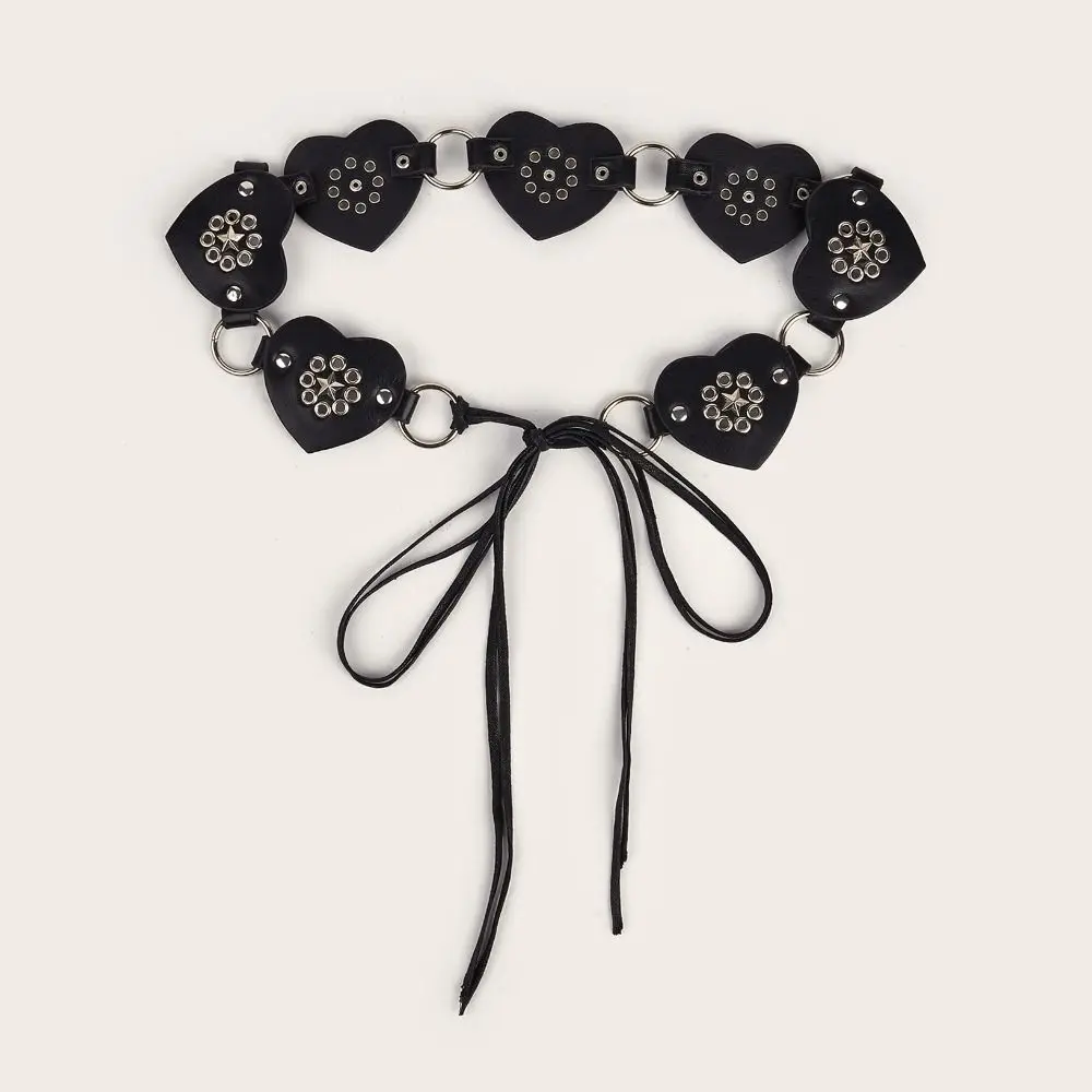 العصرية الحب القلب برشام حزام جلد تصميم فاخر تنوعا الدانتيل يصل حزام الخصر Y2K خمر حزام البنطال الجينز النساء #2