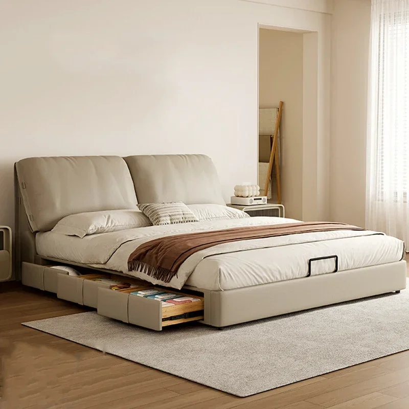 

Storage Bedroom Bed Double Single Children Luxury Modern Multifunctional Massage Bed Mobile Sleeping Muebles Home Furniture