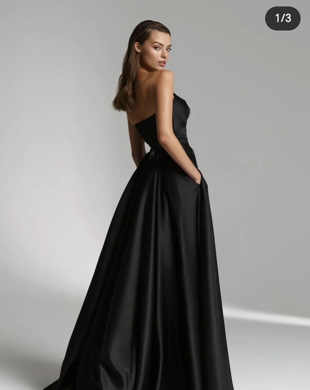 فساتين سهرة مثيرة مخصصة باللون الأخضر العربي السعودي باللون الأسود على شكل حرف a من الساتان مع جيب رسمي