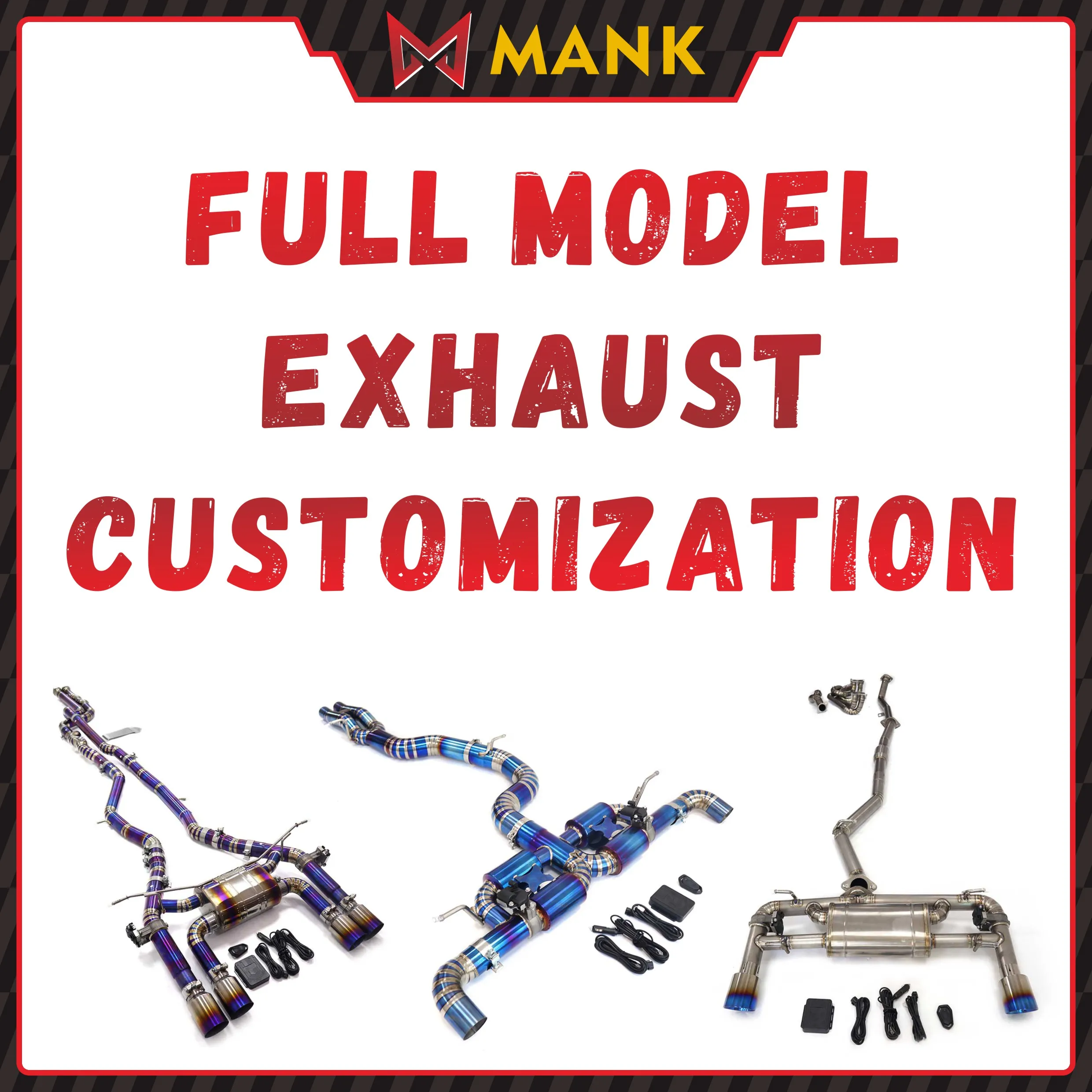 MANX Car Exhaust system Professional customization Header Downpipe Resonant tube Catback Stainless steel Titanium alloy DIY exha