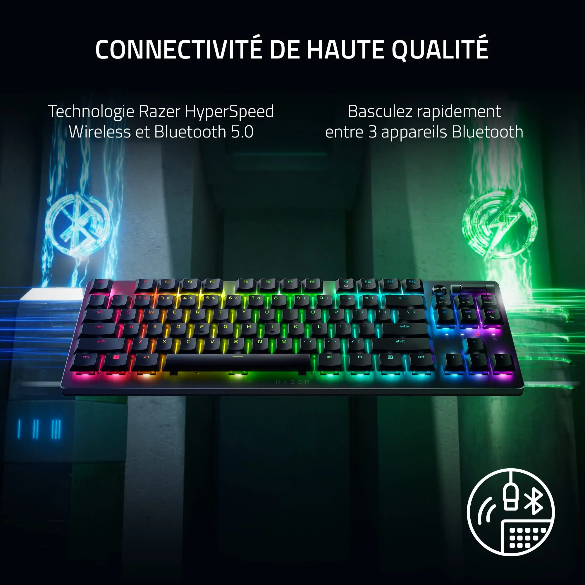 100% Original  Low-Profile  Optical Switches Razer DeathStalker V2 Pro TKL Wireless Gaming Keyboard