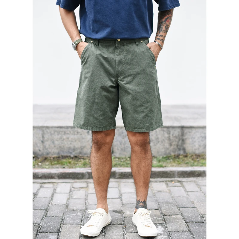 

SAUCE ZHAN Men's Summer Cargo Shorts Distress Canvas Casual Shorts Regular Fit