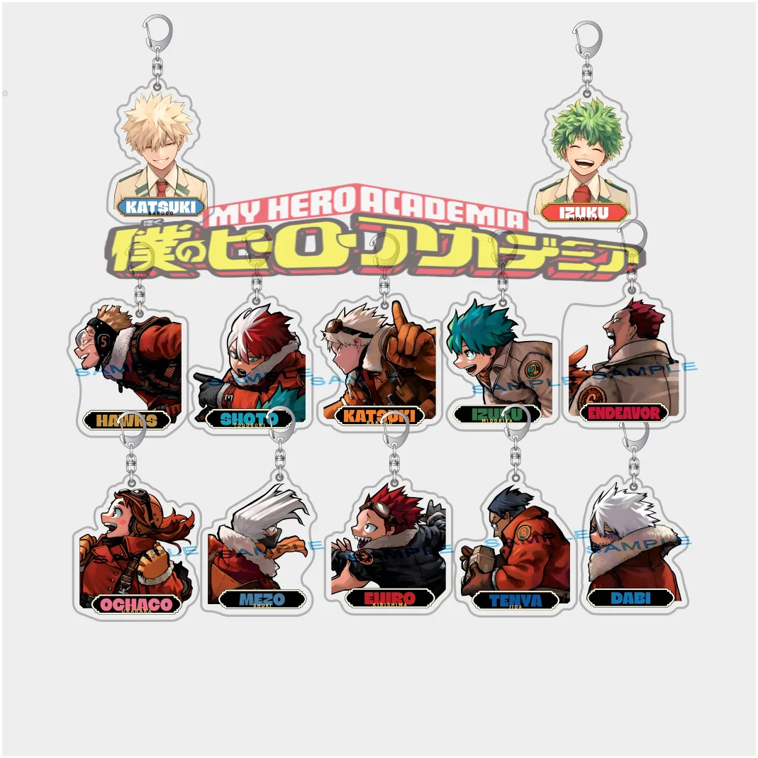 My Hero Academia MHA 10CM Double Sided Acrylic Stand Keychain Collectible Merchandise Izuku Shota Key Holder Accessories  Gift