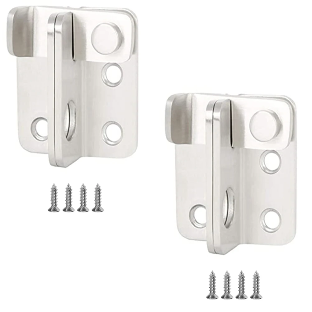 

2 set 2 Sets Stainless Steel Sliding Door Locks Durable Safety Gate Latch Barn Door Lock Simple Design Long-Lastingdoor Supplies