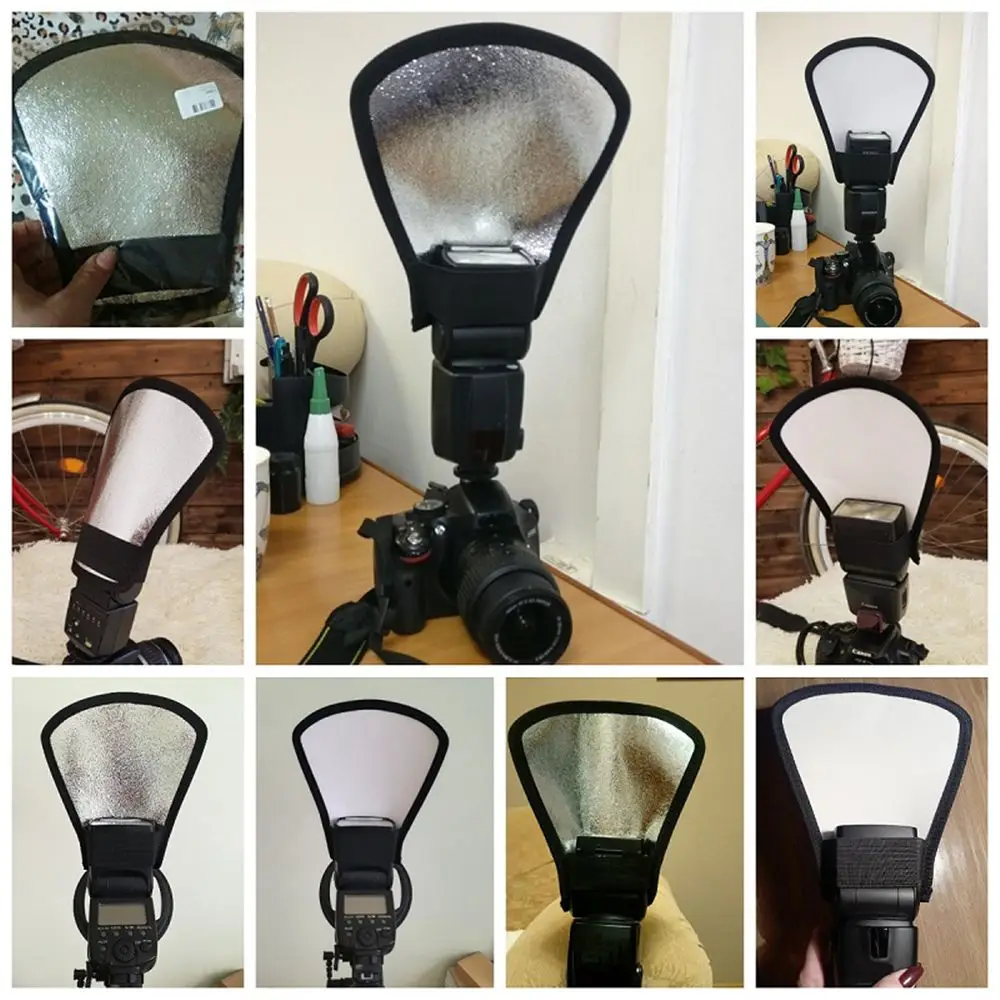 For Cameras Portable Double-sided Flash Softbox Photo Light Reflector Flashlight Helper Spotlight Flash Diffuser