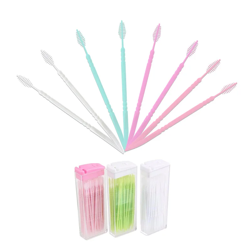 Fishbone Toothpick Oral Toothpicking Artifact Interdental Brush Portable Disposable Double-ended Plastic Toothpick ToothBrushes
