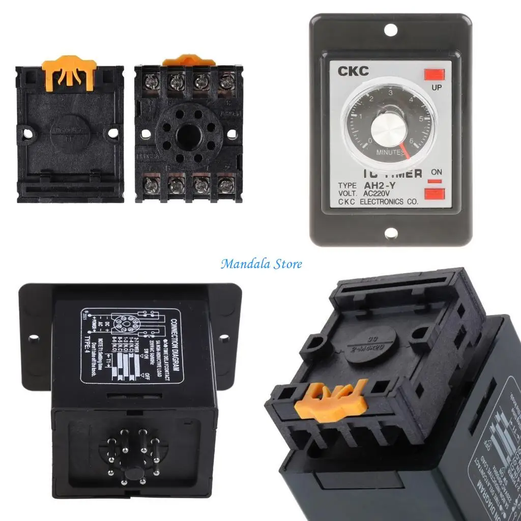 

U2JC AC 220V AH2-Y Power On Delay Timer High Accuracy Time Device Durable Tools