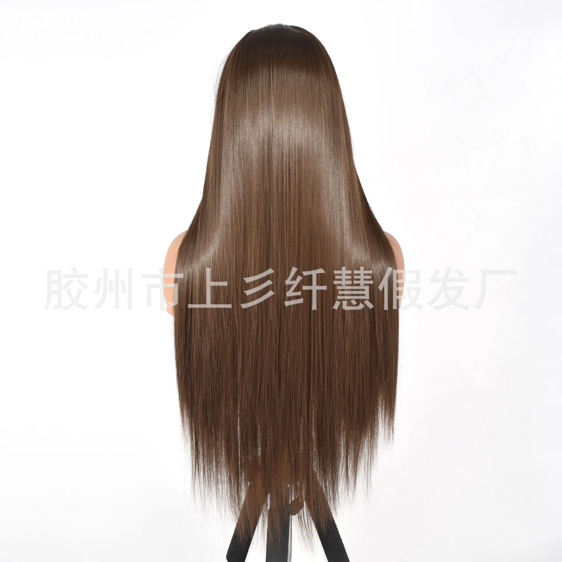 Long Straight Synthetic Fiber Wig for Women Hand-Tied Lace Front High Temperature Matte Cosplay Party Costume Wigs