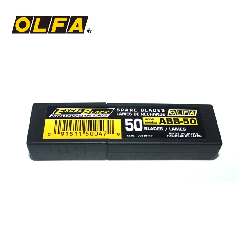 Olfa Abb50 Lâminas de Reposição mm Preto Snap-off Lâmina Ultra-afiada para Ltd04 Faca 144b Cortador Papel de Parede Decalques Artesanato 50 Peças