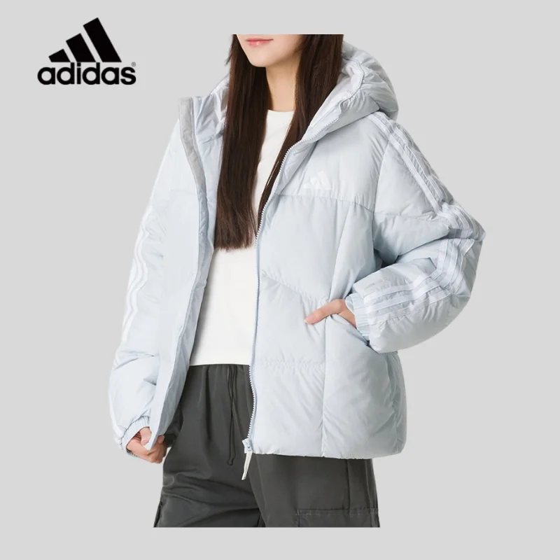 Adidas Down Jacket Women's Clothing 2026 Autumn and Winter New Thermal Sportswear Down Cotton Jacket KW4727