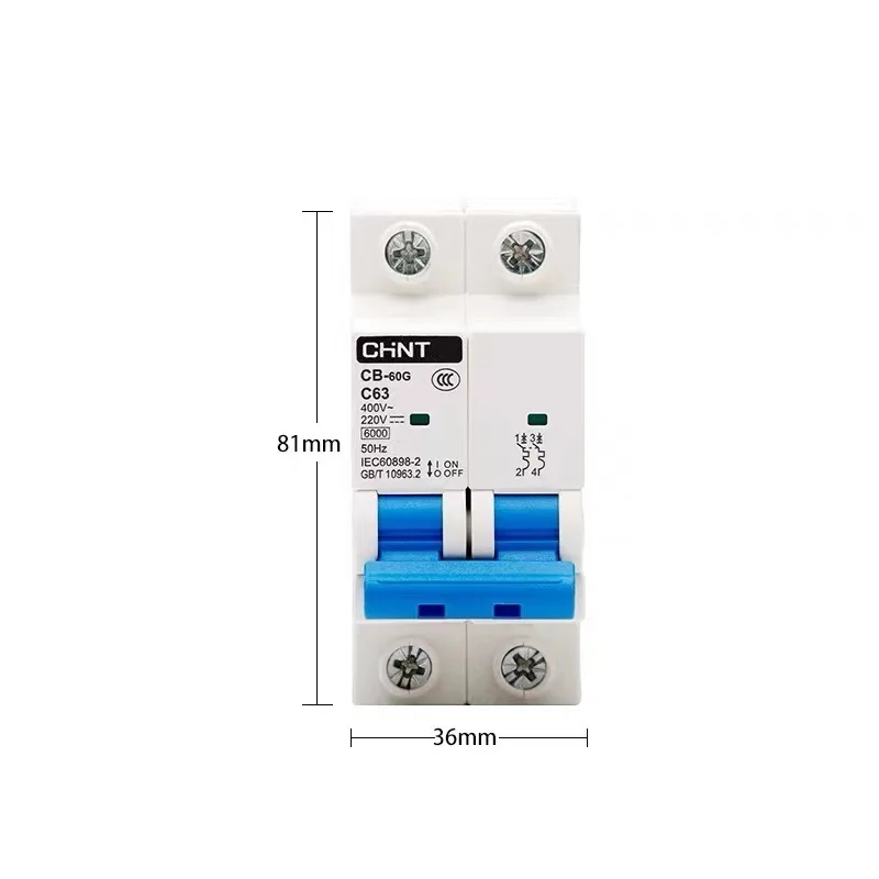 CHINT CB-60G CB-125G Circuit Breaker 10A-100A, 1P/2P Poles for Electrical Protection, Reliable Safety for Industrial Use