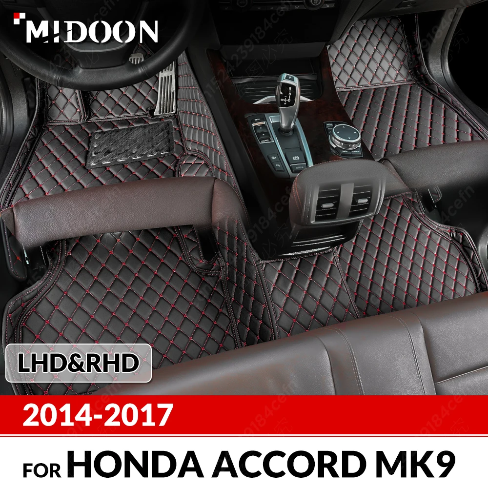 

Автомобильные коврики для Honda Accord (9 ГЕН.) 2014 2015 2016 2017 на заказ, автомобильные подушечки для ног, автомобильный ковер, аксессуары для интерьера