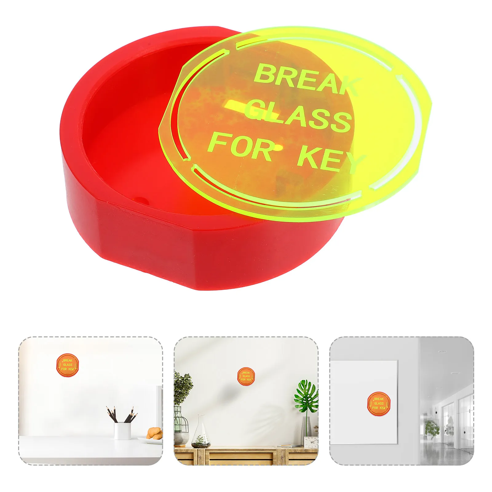 Emergency Wall Mounted Lock Box Key Holder Break Glass Safe for Office Hotel Home Doors Windows Break Glass for Emergency Money