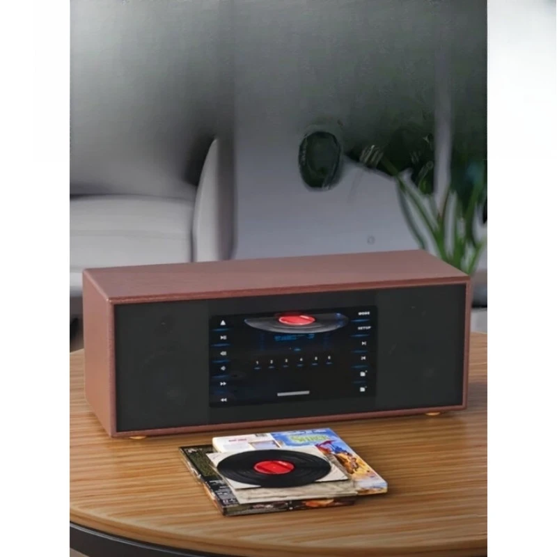 

Retro wood vinyl pure CD player Play record discs Listen to albums CD player All-in-one machine