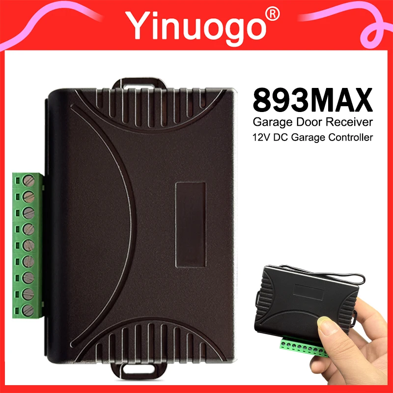 12V Garage Door Receiver Controller Work With 893MAX 890MAX 895MAX 893MAX-LMK 891LM 371LM 373LM 971LM 973LM Remote Control