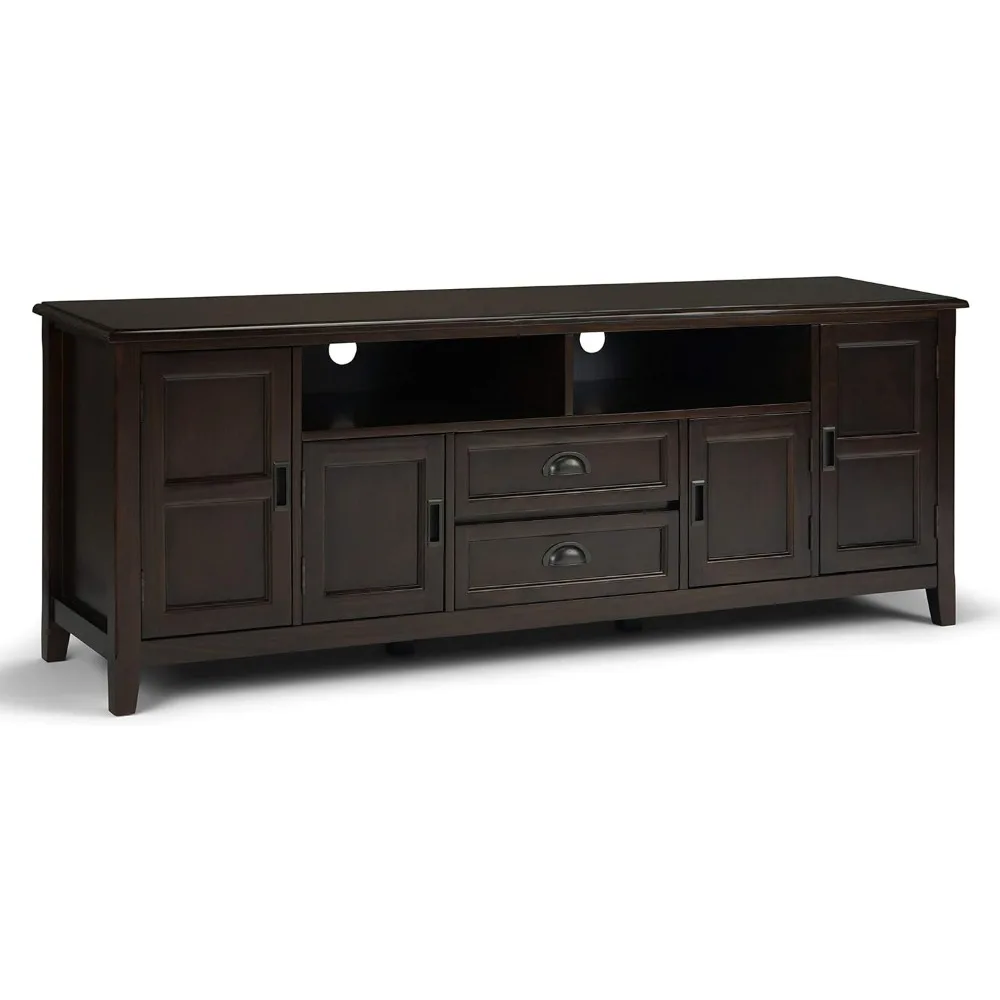 

Burlington SOLID WOOD Universal TV Media Stand, 72 inch Wide, Traditional, Living Room Entertainment Center with Storage