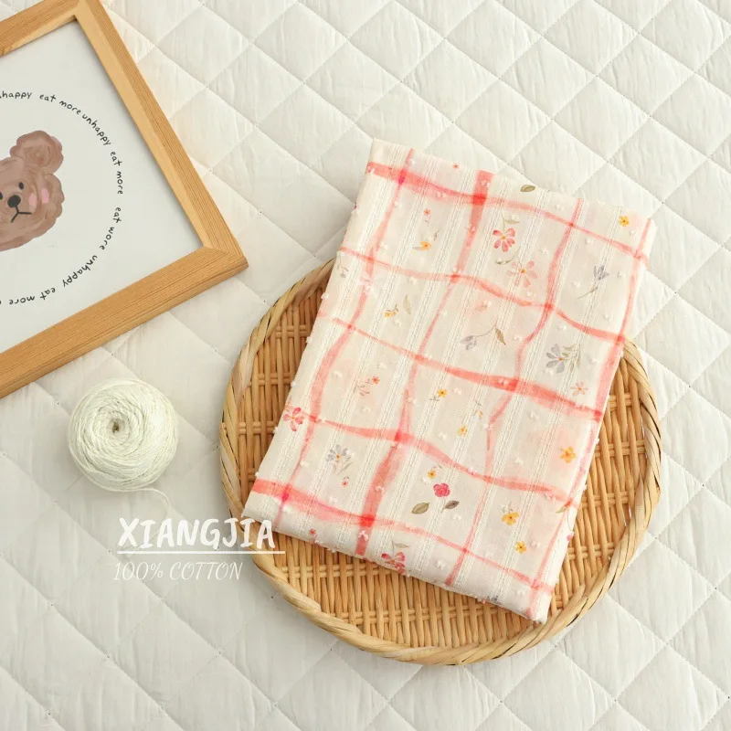 145x50cm Frisch Gestreifter Reiner Baumwoll-Jacquardstoff mit Karomuster, Baby-Klasse A, für Vorhänge, Hemden, Kleider und Näharbeiten – Detail 8