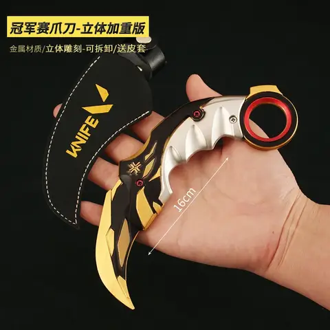 16cm Valorant 게임 주변기기, 2021 챔피언십 Karambit, 대형 합금 발톱 칼 무기 모델, 공예 미니어처 장난감, 날카롭지 않음