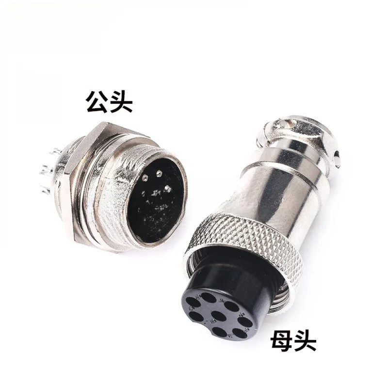 Circular Aviation Connector Male Female, Panel Mount Power Plug Socket with Screw Lock for Automation,SL26084