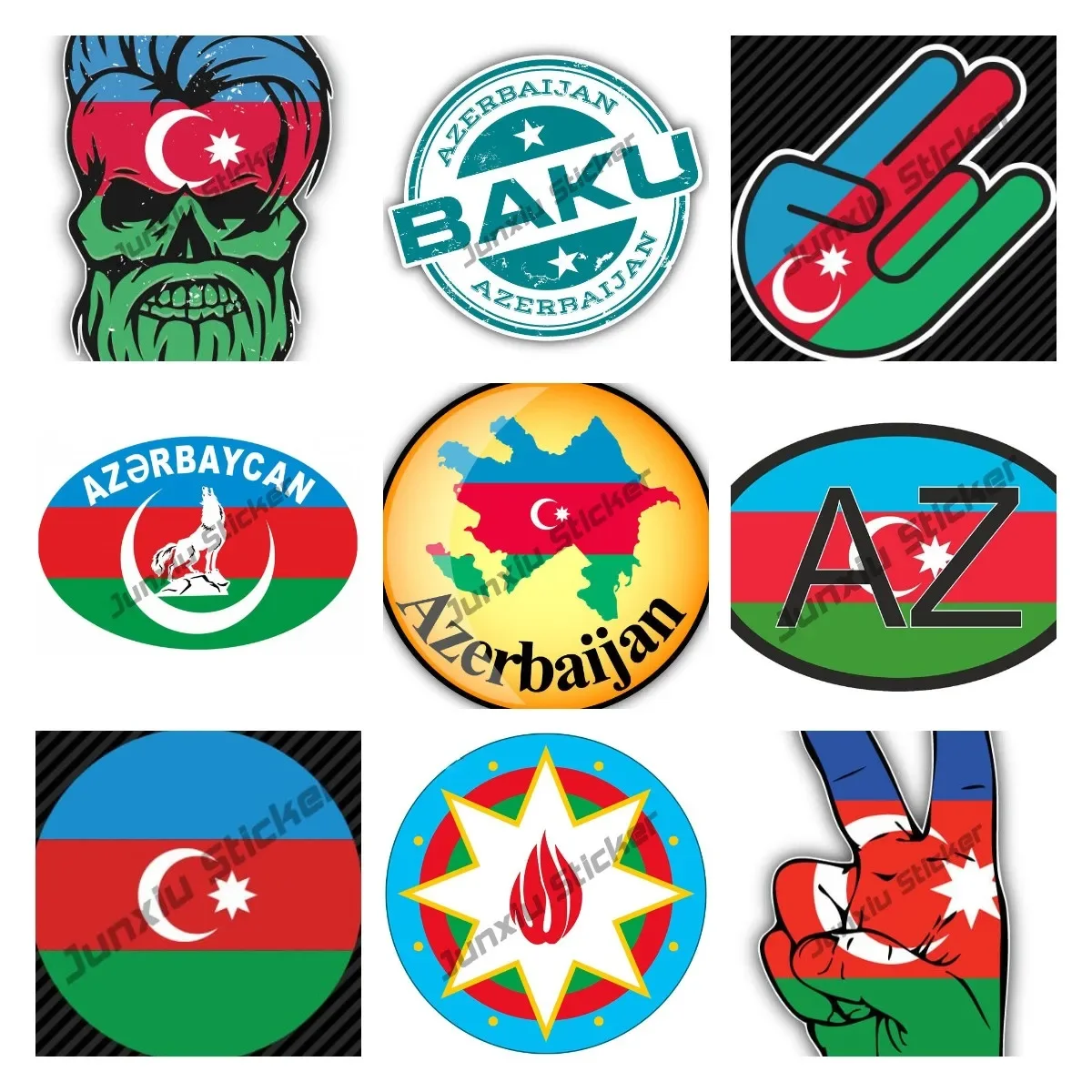 

Azerbaijan Flag Decal Sticker Home Pride Travel for Car Truck Van Bumper Window Laptop Decals Waterproof Cover Scratches Decor
