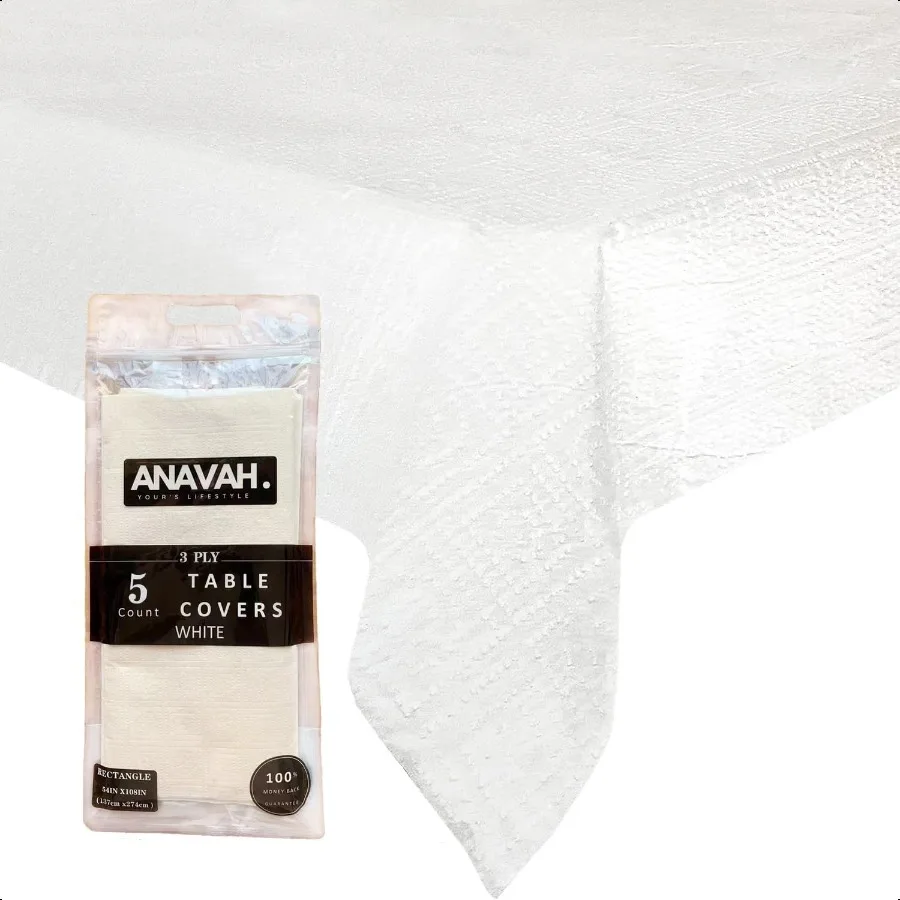 

Paper Tablecloths for Rec Tables 5 PackWhite Paper Tablecloth 3 Ply Paper Plastic 54 x 108 Tablecover Table Cloth for Various