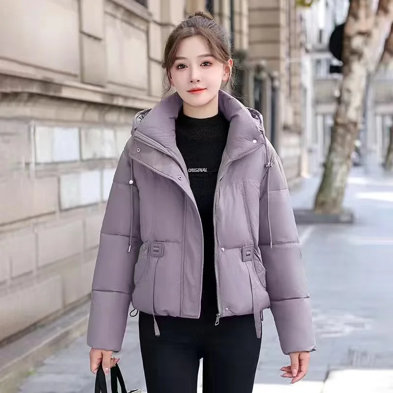 Down Coat Women Parkas Short 2025 Winter New Puffer Jackets High-End Warm Cotton Padded Coats Korean Hooded Outwear Female Tops