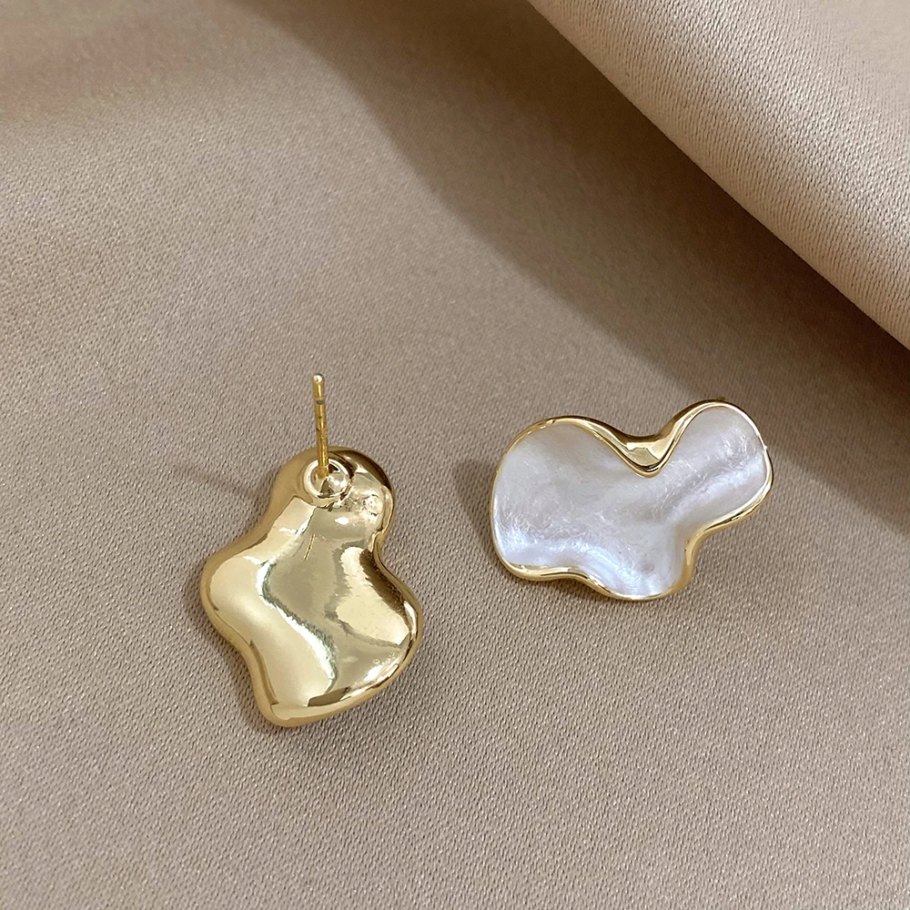 FLASHBUY Trendy Geometry Irregular Earrings For Women New Korea White Enamel Drop Earrings Party Jewelry Gift Wholesale