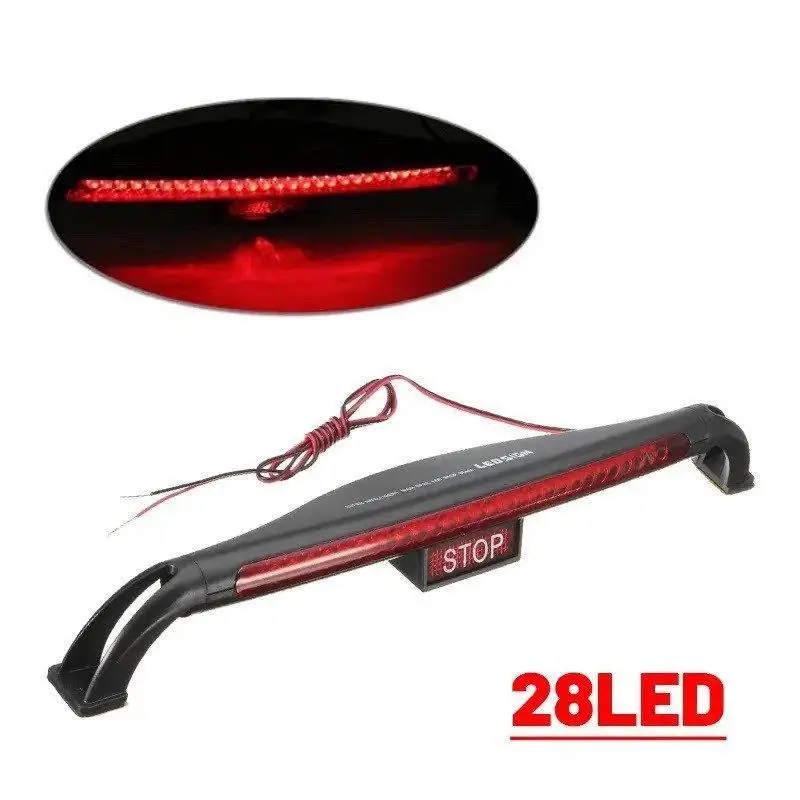 28 LED Additional Car Rear Brake Light Red Waterproof Windshield Taillight High Brightness for Night Driving Safety