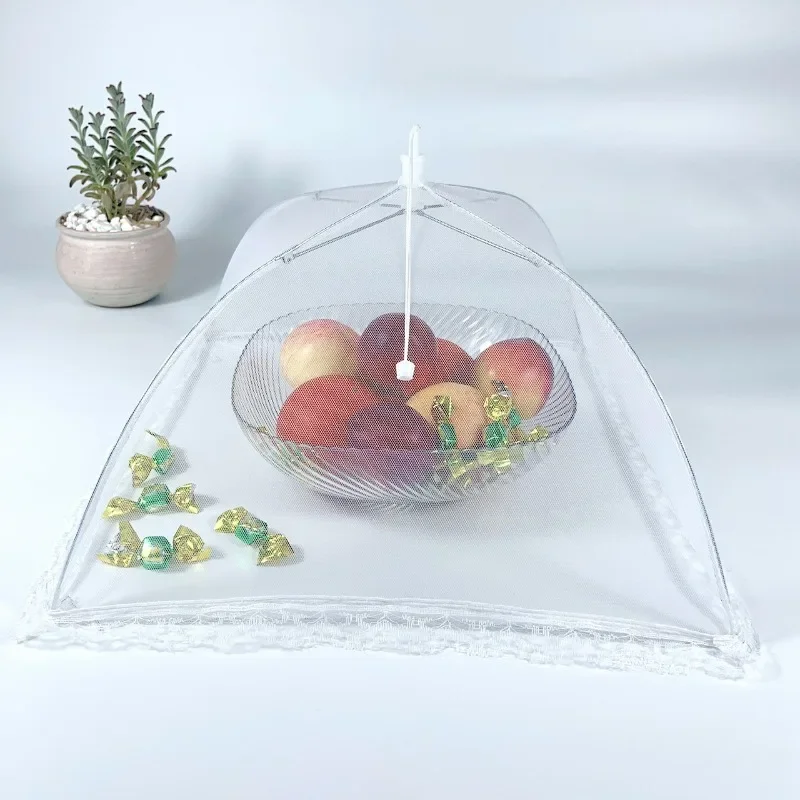 Cubiertas de malla plegables para alimentos de cocina, para mesa de comedor, antimosquitos, tipo tienda pop-up, transpirables, para proteger comida y frutas, accesorios para el hogar
