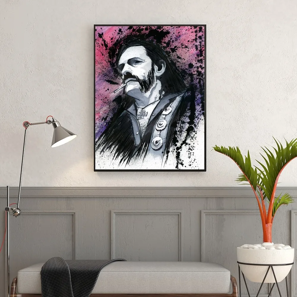 Piosenkarz L-lemmy K-kilmister plakat samoprzylepny plakat artystyczny Retro Kraft papierowa naklejka DIY do pokoju kawiarnia obraz dekoracja w