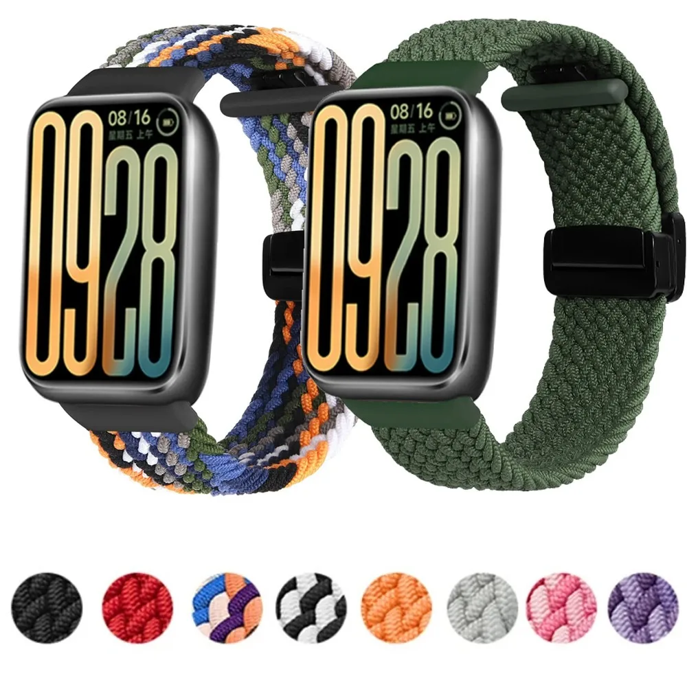 

Nylon Loop Strap for Xiaomi Band 8 Pro/9 Pro Magnetic Buckle Comfortable Braided Wristband for Redmi Watch 4/5 Accessories Belt
