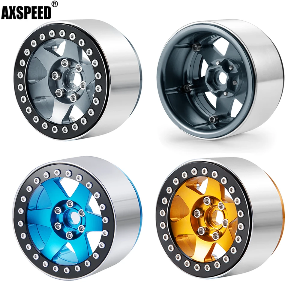 

AXSPEED 4Pcs 2.2 inch Metal Aluminum 35mm Beadlock Wheel Rims for 1/10 RC Crawler Car Axial SCX10 90046 Wraith 90048 D90 TRX4