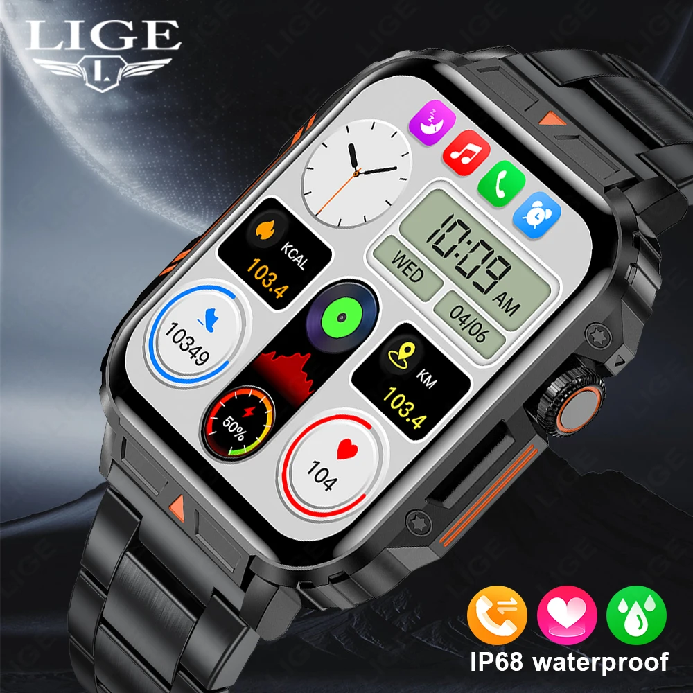 

2026 Luxury Military Smart Watch Men Health Monitor Wireless Call Fitness Clock Sports Waterproof Smartwatch for Women Android