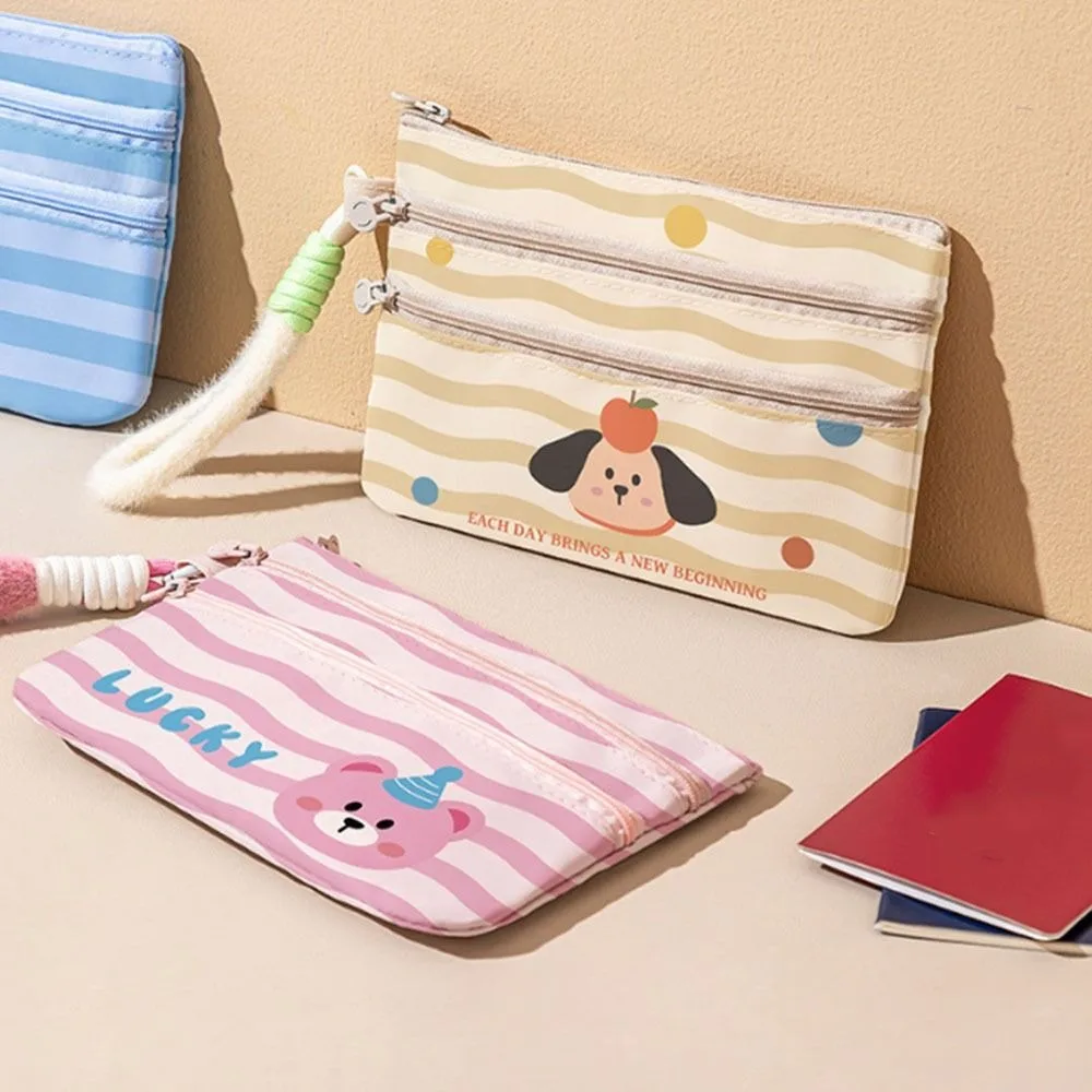 Card Pouch Lightweight Cartoon Passport Holder Zipper Portable Travel Document Organizer Slim Large Capacity Coin Bag Travel