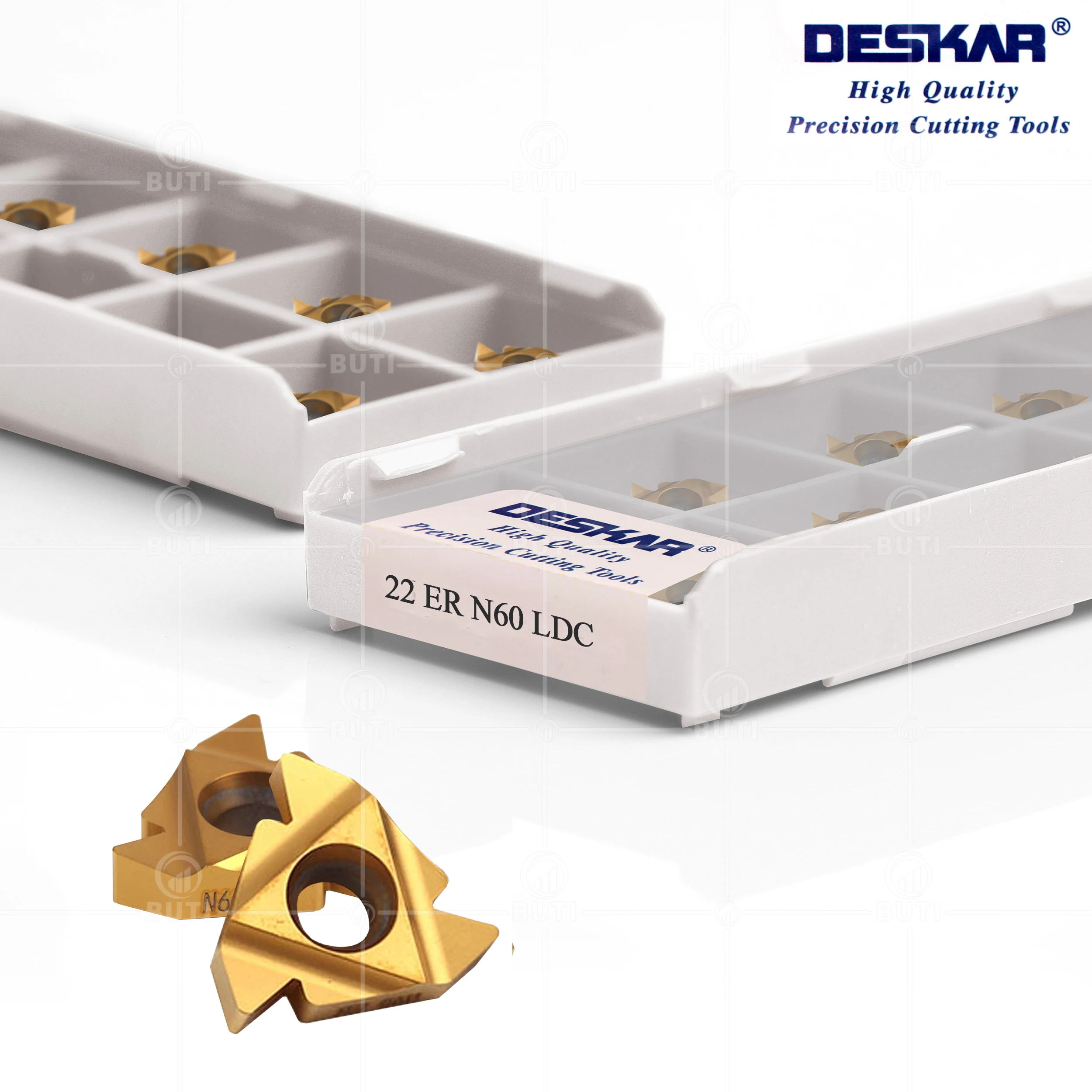 Imagem -02 - Deskar 100 Original 22er 22ir N55 N60 Lda Ldc Tornos Cnc Rosqueamento Ferramentas de Torneamento Inserções de Carboneto para Aço e Aço Inoxidável
