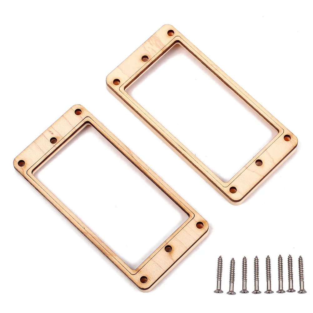 

2 Pcs Vibration Pickup Box Mounting Ring Humbucker Frame Double Coil Guitar Wooden Slanted
