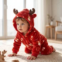 Cartoon Flannel Baby Rompers Unicorn Rabbit Dinosaur Pajamas Cotton Baby Boy Girls Animal Costume Baby Jumpsuit Kigurumi Outfits 2