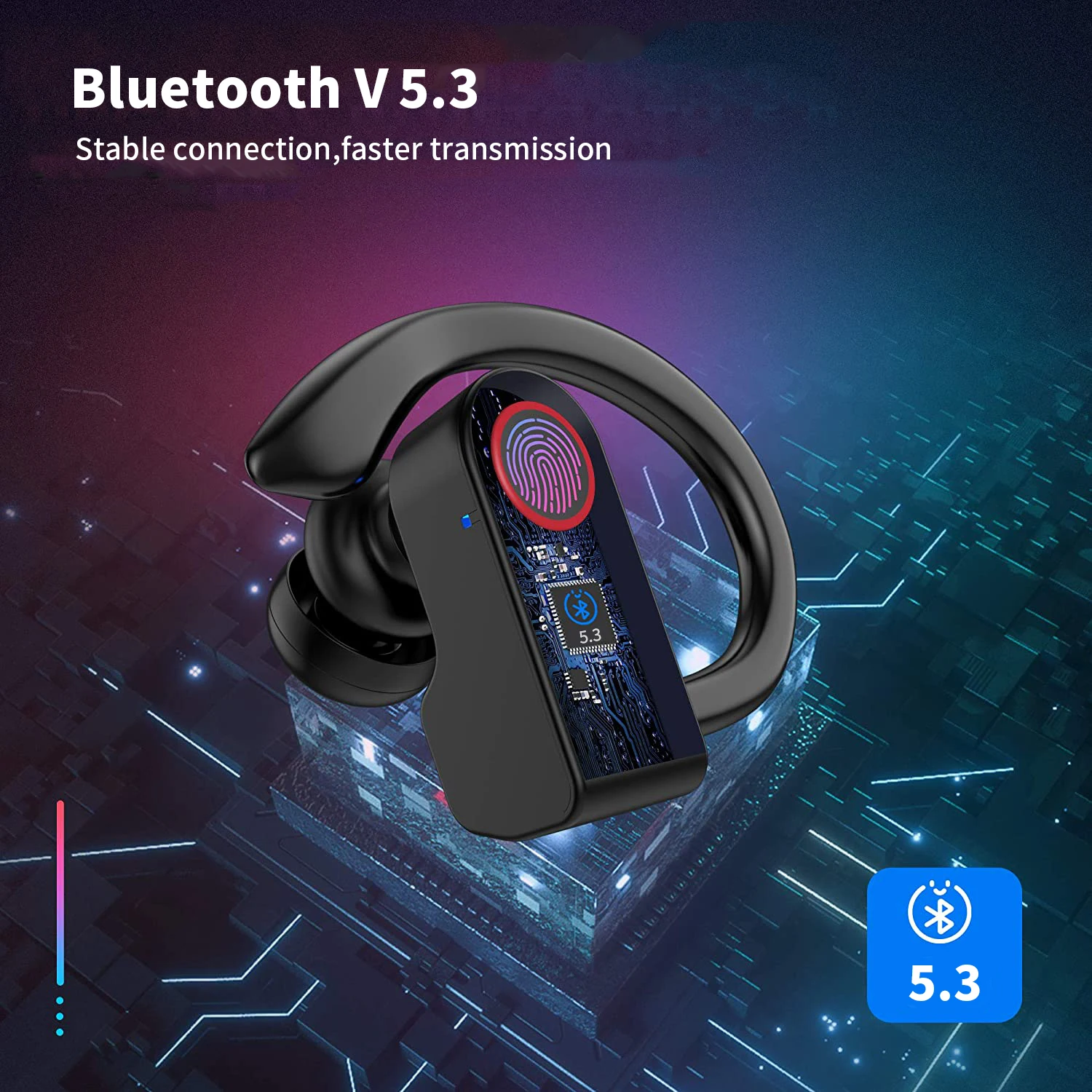 A9S Bluetooth 5.3 Gancho impermeável, TWS Wireless Headset, Novo