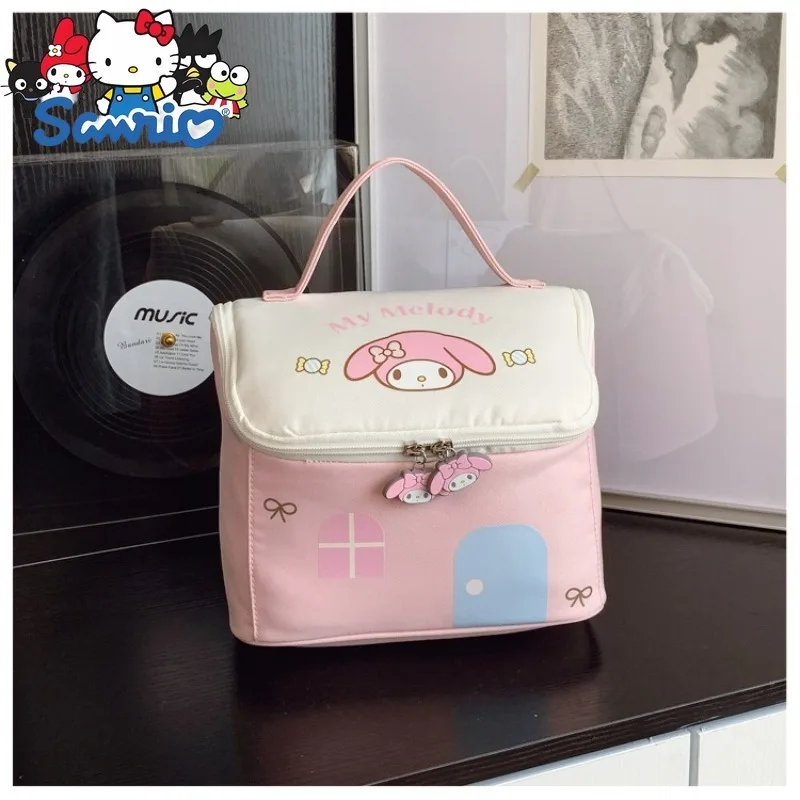 Sanrio Hello Kitty New Portable Cosmetic Bag Personality Fashion Women's Cosmetic Bag Large Capacity Travel Storage Toiletry Bag
